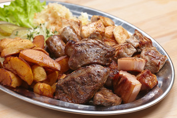 meat with cabbage and potatoes
