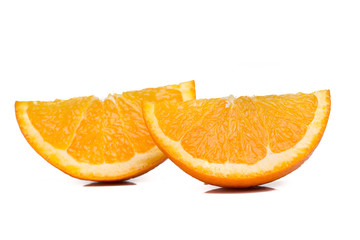 fresh orange slices isolated on white