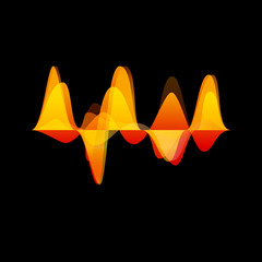 Vector audio & sound waves background