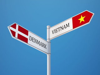 Vietnam Denmark  Sign Flags Concept