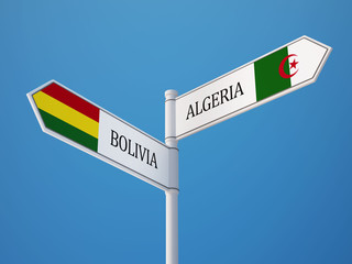 Bolivia Algeria  Sign Flags Concept