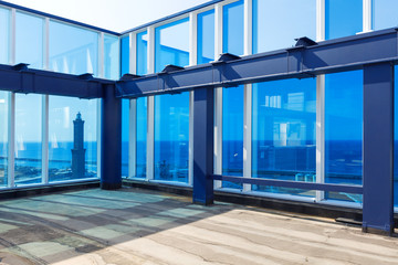 terrace on the top floor of the building