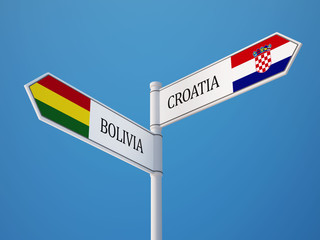 Bolivia Croatia.  Sign Flags Concept