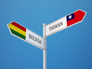 Taiwan Bolivia  Sign Flags Concept