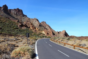 Tenerife road in Teide National Park
