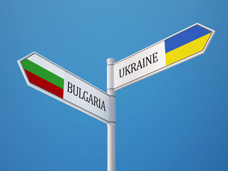 Ukraine Bulgaria  Sign Flags Concept