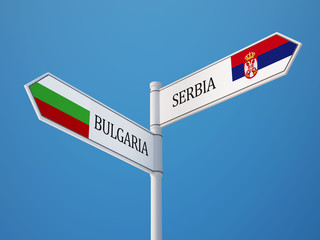 South Africa Bulgaria  Sign Flags Concept