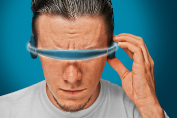 Man in hi-tech glasses