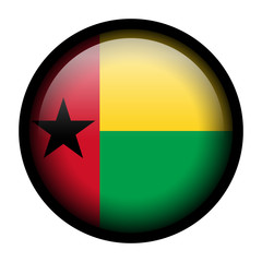 Flag button illustration with black frame - Guinea-Bissau