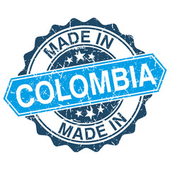 Obraz premium made in Colombia vintage stamp isolated on white background