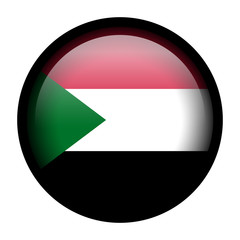 Fototapeta premium Flag button illustration with black frame - Sudan