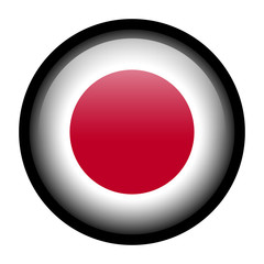 Flag button illustration with black frame - Japan