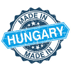 Fototapeta premium made in Hungary vintage stamp isolated on white background