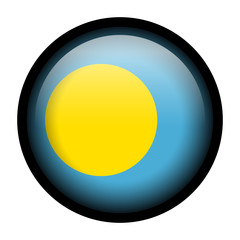 Flag button illustration with black frame - Palau