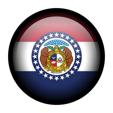 Flag button illustration with black frame - Missouri