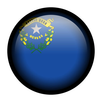 Flag button illustration with black frame - Nevada