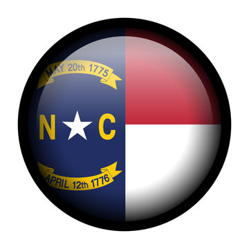 Flag button illustration with black frame - North Carolina