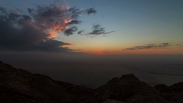 Mountain sunset timelapse in Dubai