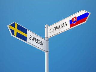 Slovakia Sweden  Sign Flags Concept