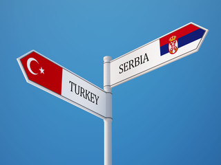 South Africa Turkey  Sign Flags Concept