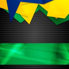 Hi-tech background with Brazilian flag