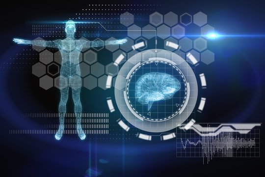 Medical interface in blue and black