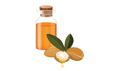 argan oil bottle, vector illustration