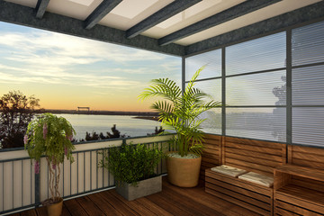 Balkon mit Panoramablick