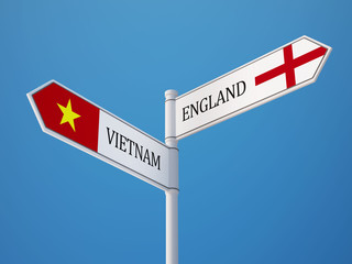 Vietnam England  Sign Flags Concept