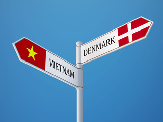 Vietnam Denmark  Sign Flags Concept