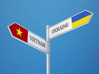 Vietnam Ukraine  Sign Flags Concept