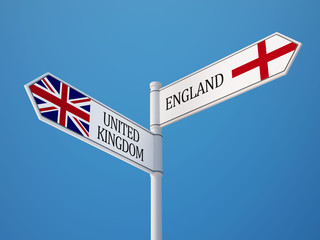 United Kingdom England  Sign Flags Concept