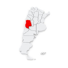 Map of Mendoza. Argentina