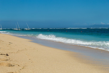 Beautiful tropical beach with lush vegetation