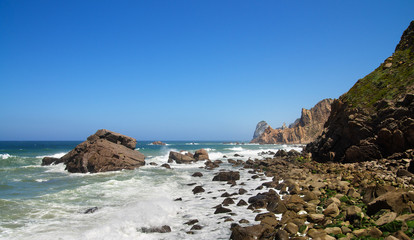 Fototapeta na wymiar Malhada do Cedouro Beach overlooking Ursa rock