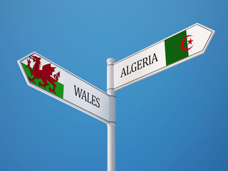 Wales Algeria  Sign Flags Concept