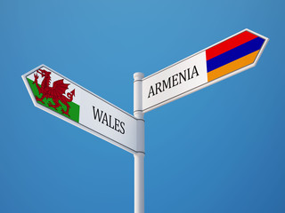 Wales Armenia  Sign Flags Concept