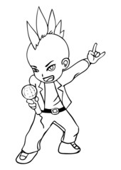 Line-art illustration of a rocker