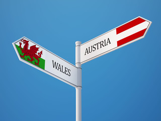 Wales Austria  Sign Flags Concept
