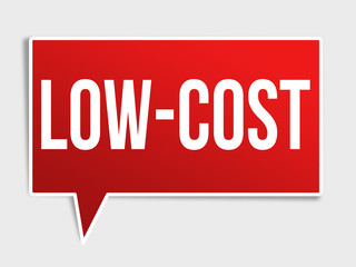 Low cost red speech bubble