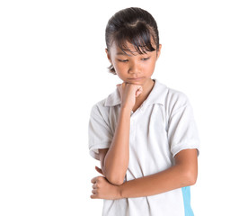 Young Asian school girl in school uniform