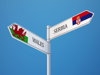South Africa Wales  Sign Flags Concept