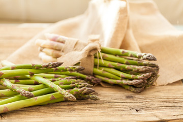 Fresh healthy green asparagus spears