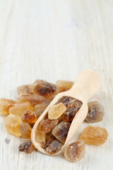 caramelized sugar on wooden surface