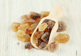 caramelized sugar on wooden surface