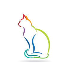 Cat color styled silhouette image