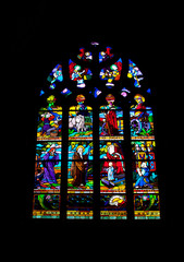 Vitrail de l'église st Ronan et chapelle à Locronan, Finistère