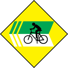 Turn Left Bicycle Sign Label