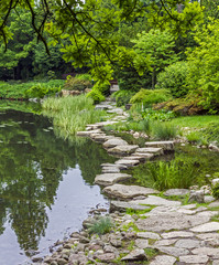 stone path across water- ishibashi