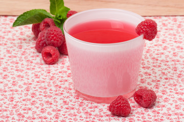 Fresh Raspberry Juice And Raspberries